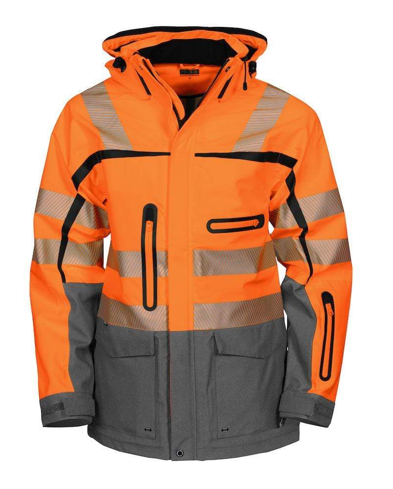 Projob Herren Wind- und Wasserdichte 3-Lagen-Jacke mit Warnschutz Elementen - WERBE-WELT.SHOP