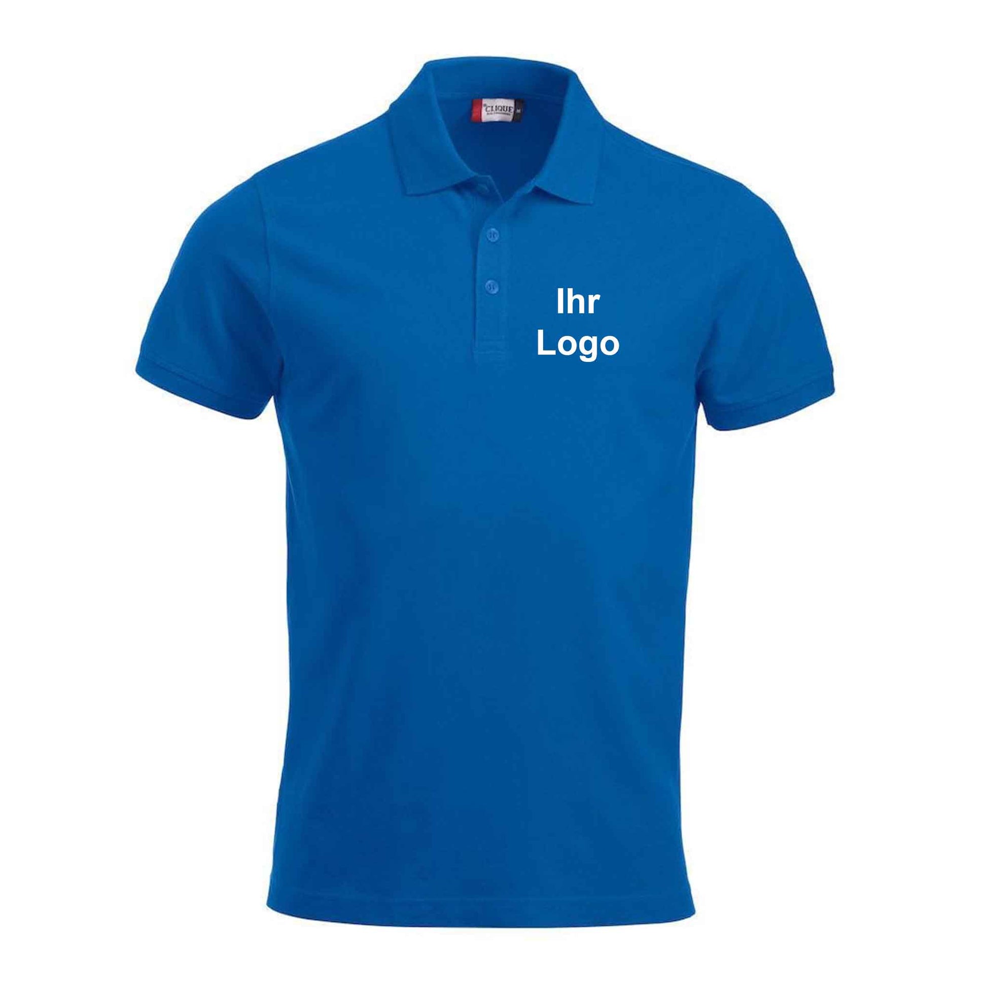 Herren Poloshir Royal Blau Kurzarm mit Logo