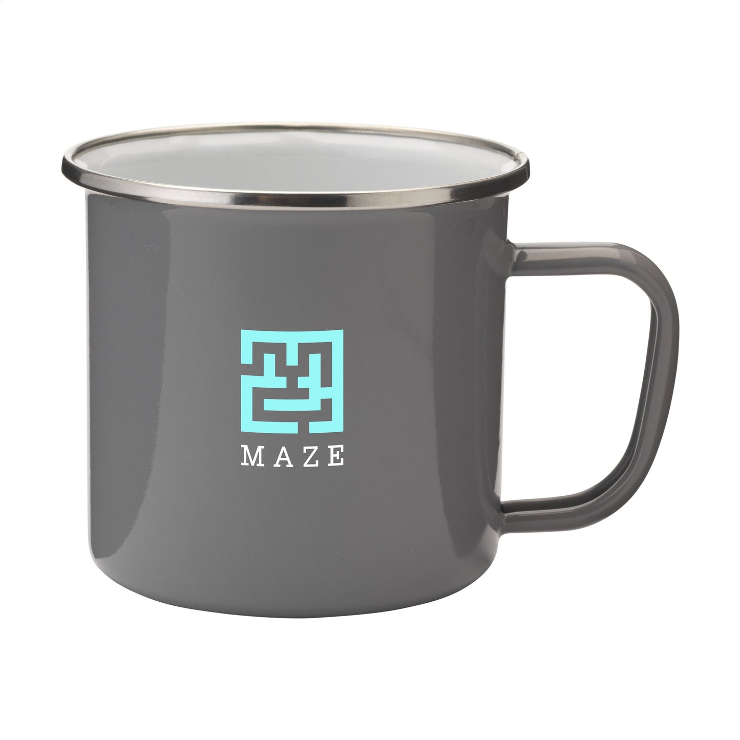 Retro Silver Emaille Mug Tasse