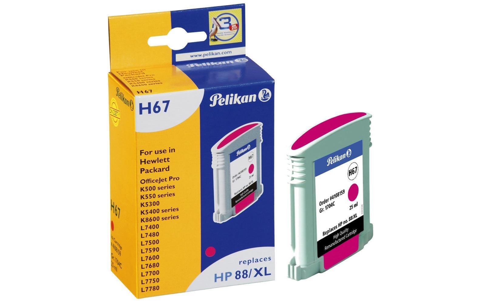 Pelikan Tinte HP Nr. 88XL (C9392AE) Magenta - WERBE-WELT.SHOP