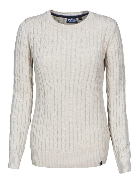 TREADVILLE - Damen Stickpulli mit Zopfmuster & Rundhalsausschnitt - WERBE-WELT.SHOP