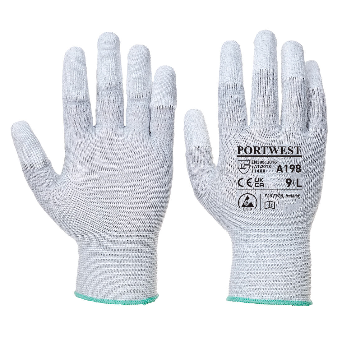 Antistatischer PU-Fingerspitzen Handschuh