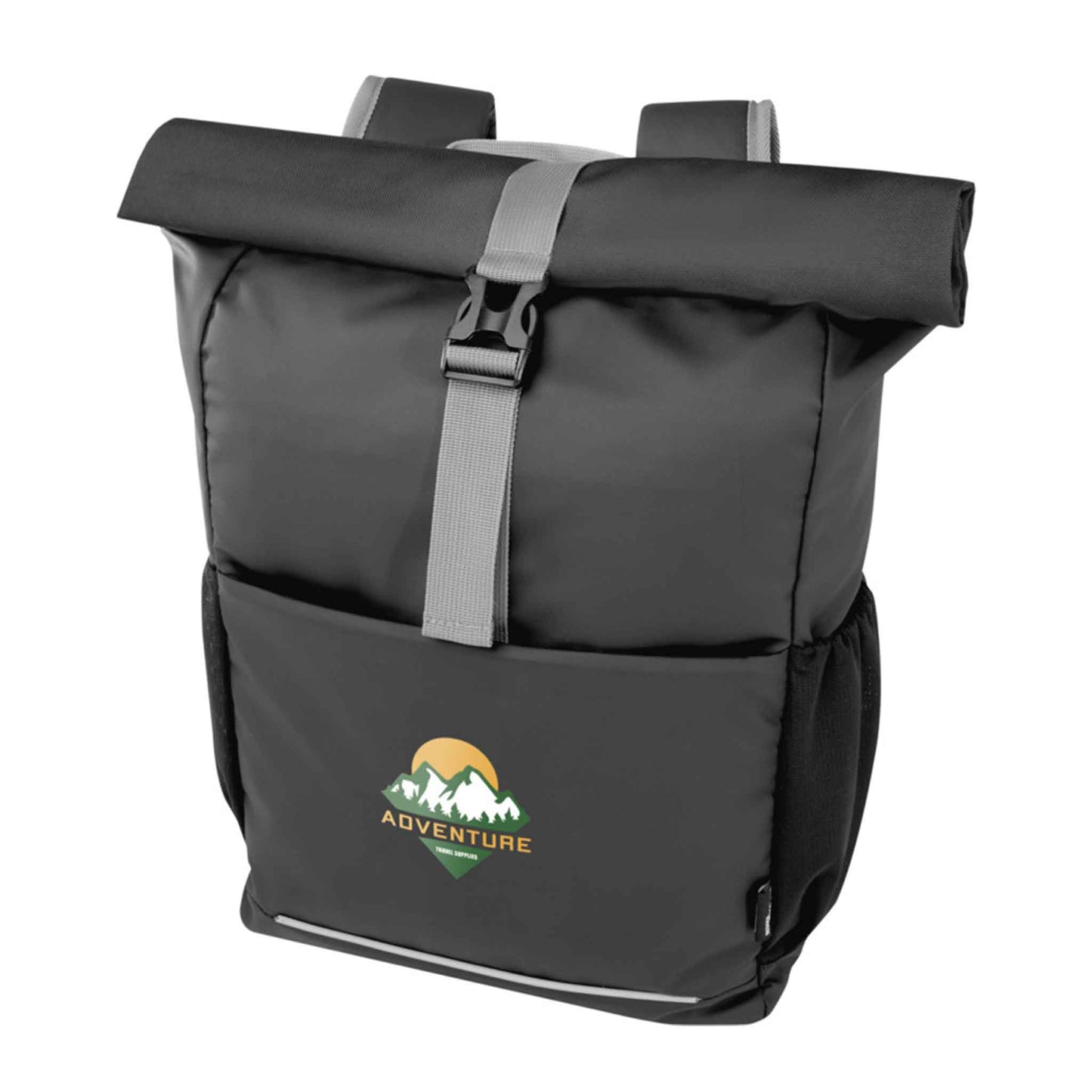 Aqua 15" wasserabweisende Fahrradtasche aus GRS Recyclingmaterial 20 L - schwarz 20 Stück