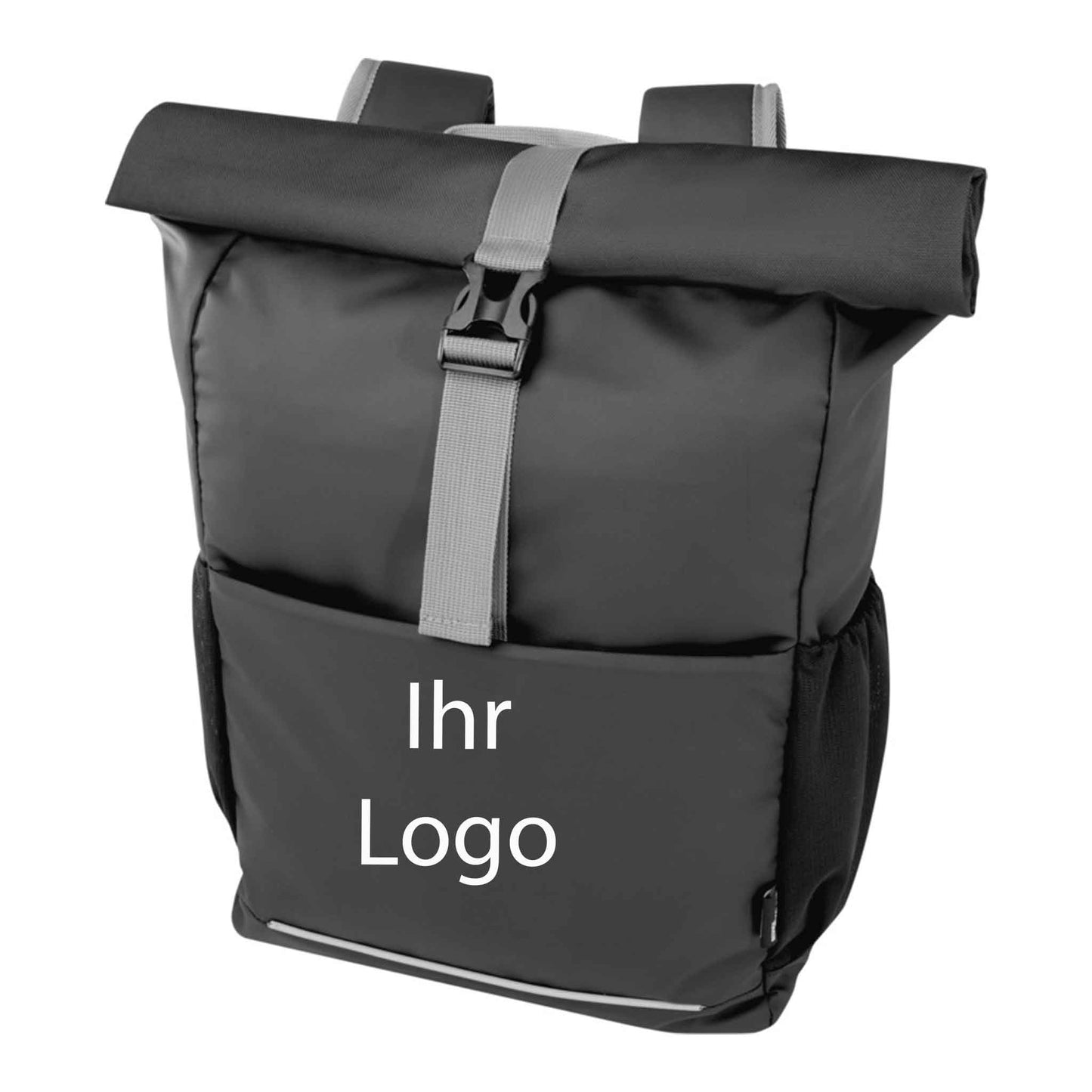 Aqua 15" wasserabweisende Fahrradtasche aus GRS Recyclingmaterial 20 L - schwarz 20 Stück