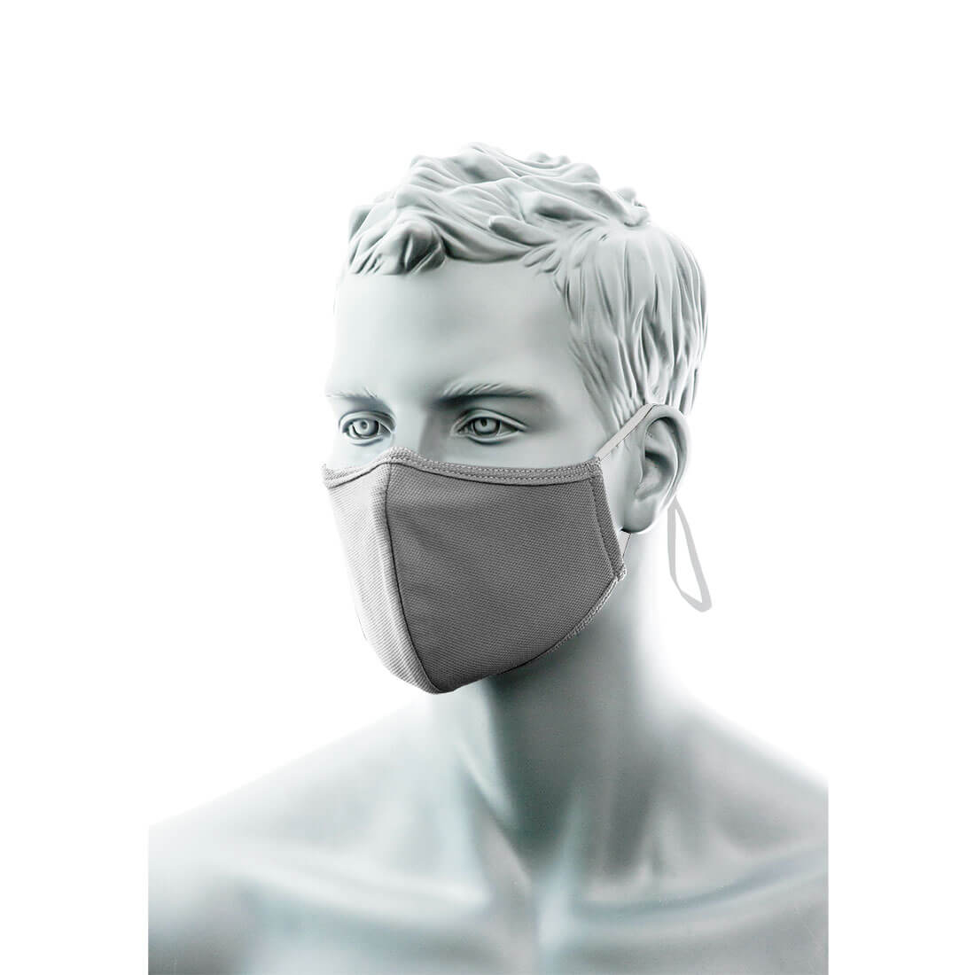 2-lagige Gesichtsmaske aus antimikrobiellem Gewebe mit Nasenband (Pk25)