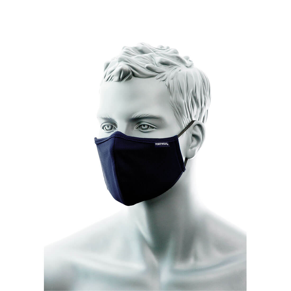 3-lagige,antimikrobielle Stoffgesichtsmaske mit Nasenband (25er Box)