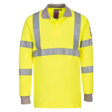 Flammhemmendes, antistatisches Warnschutz-Langarm-Polo-Shirt