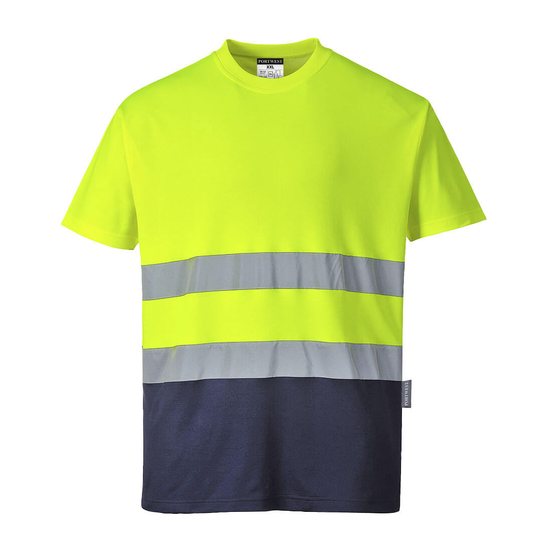 Zweifarbiges Baumwoll-Comfort-T-Shirt