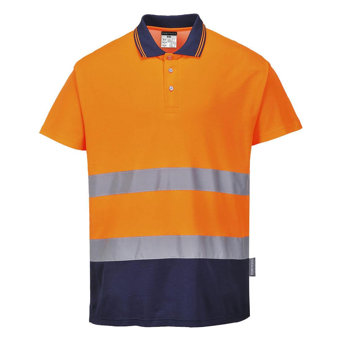 Zweifarbiges Baumwoll- Komfort Poloshirt