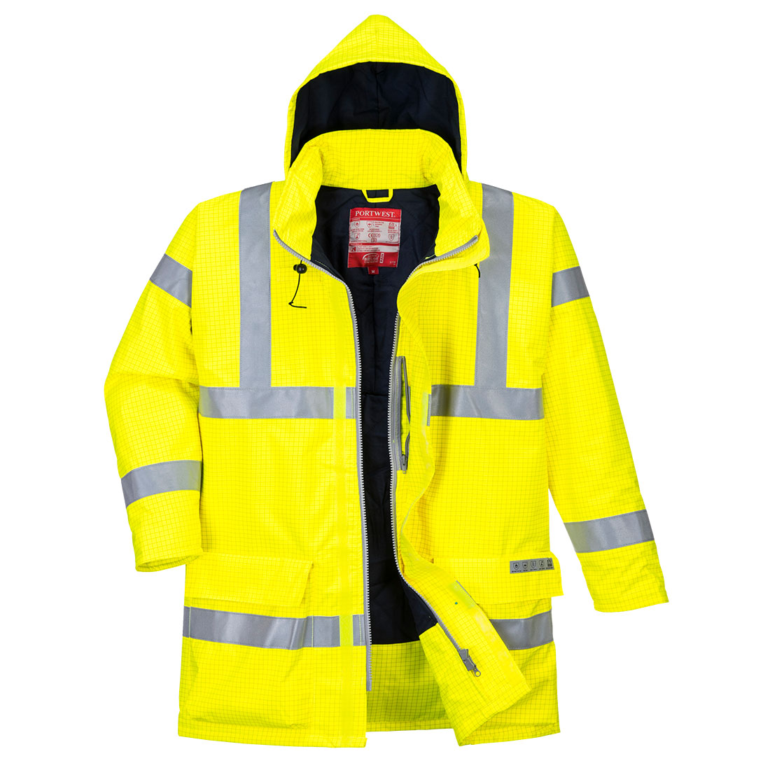 Wasserdichte Multisafe Warnschutz Jacke, antistatisch und flammhemmend